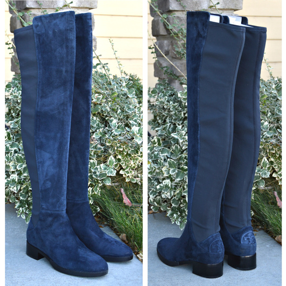 tory burch navy boots